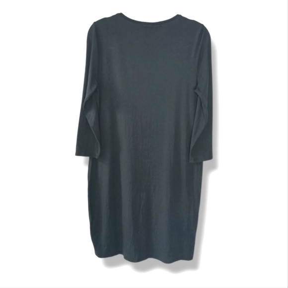 Eileen Fisher Jersey Tunic Dress in Deep Green Size Small - Picture 3 of 5